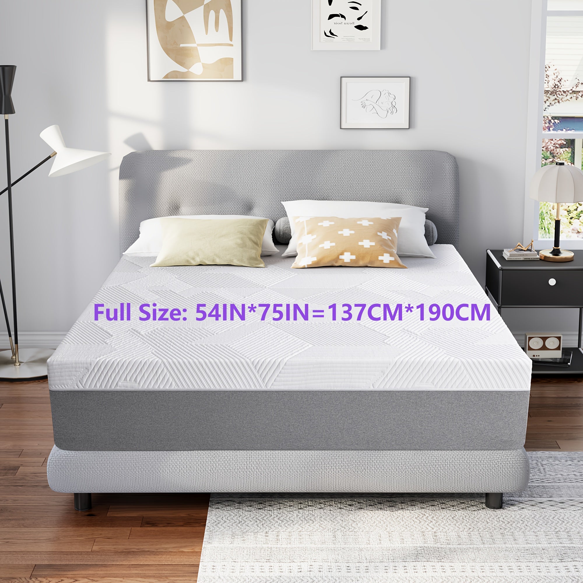 Gel Memory Foam Mattress in a Box Cooling Hypoallergenic 6 Inch 8 Inch Pressure Relief Medium Firm Twin Full Queen Size with Machine Washable Cover for Bedroom Guest Room Kids Room Dorm Apartment Canada