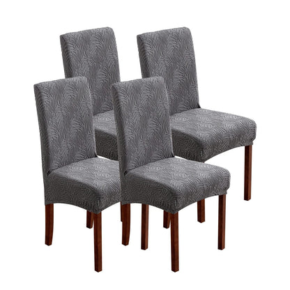 Waterproof Dining Chair Covers 4 or 6 Pack Stretch Jacquard Slipcovers - Removable Washable Chair Protector for Dining Room, Kitchen, Hotel & Restaurant