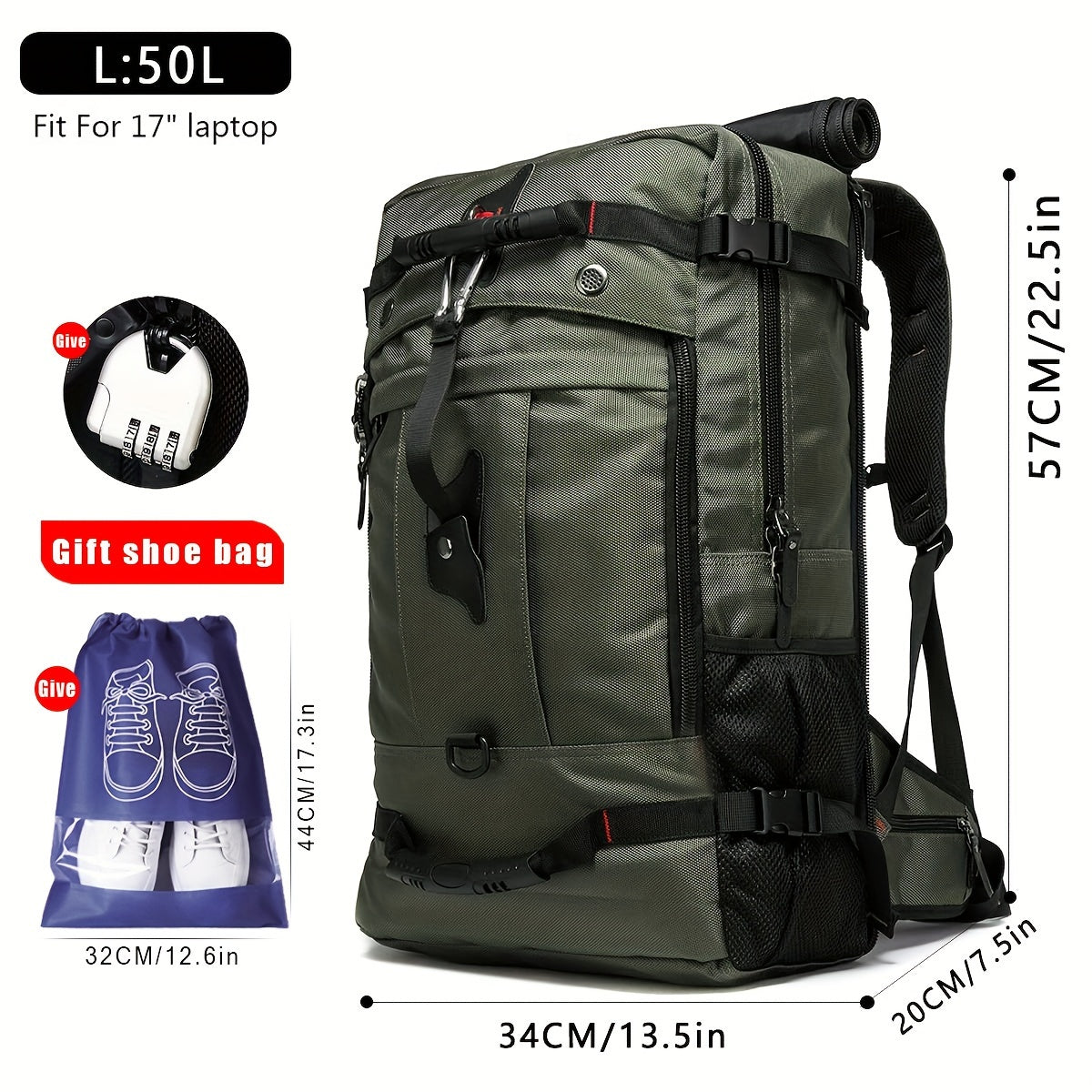 4-Way Convertible Travel Backpack with Independent Shoe Compartment – Fits 15.6" & 17.3" Laptops, Shoulder Crossbody Handbag for Men & Women | Hiking Camping Commute | ShopVora CA
