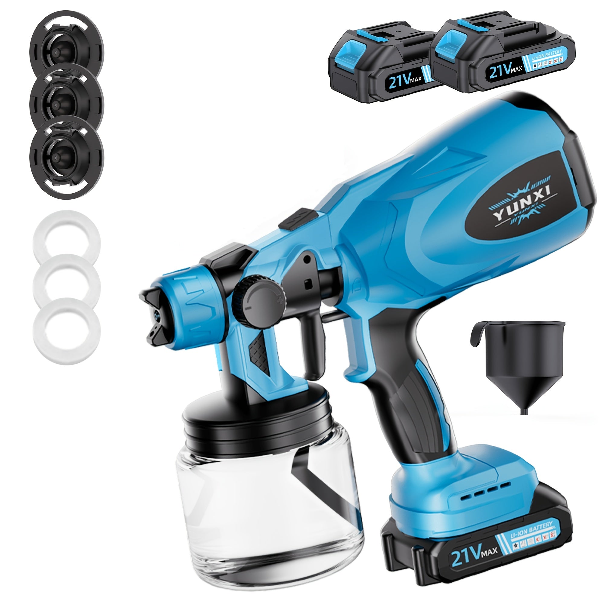 Cordless Electric Paint Spray Gun - Rechargeable Lithium Battery HVLP Sprayer for Home Walls, Furniture, Cabinets, Fences & Doors - Wireless High-Voltage Airless Painting Tool, Easy to Clean
