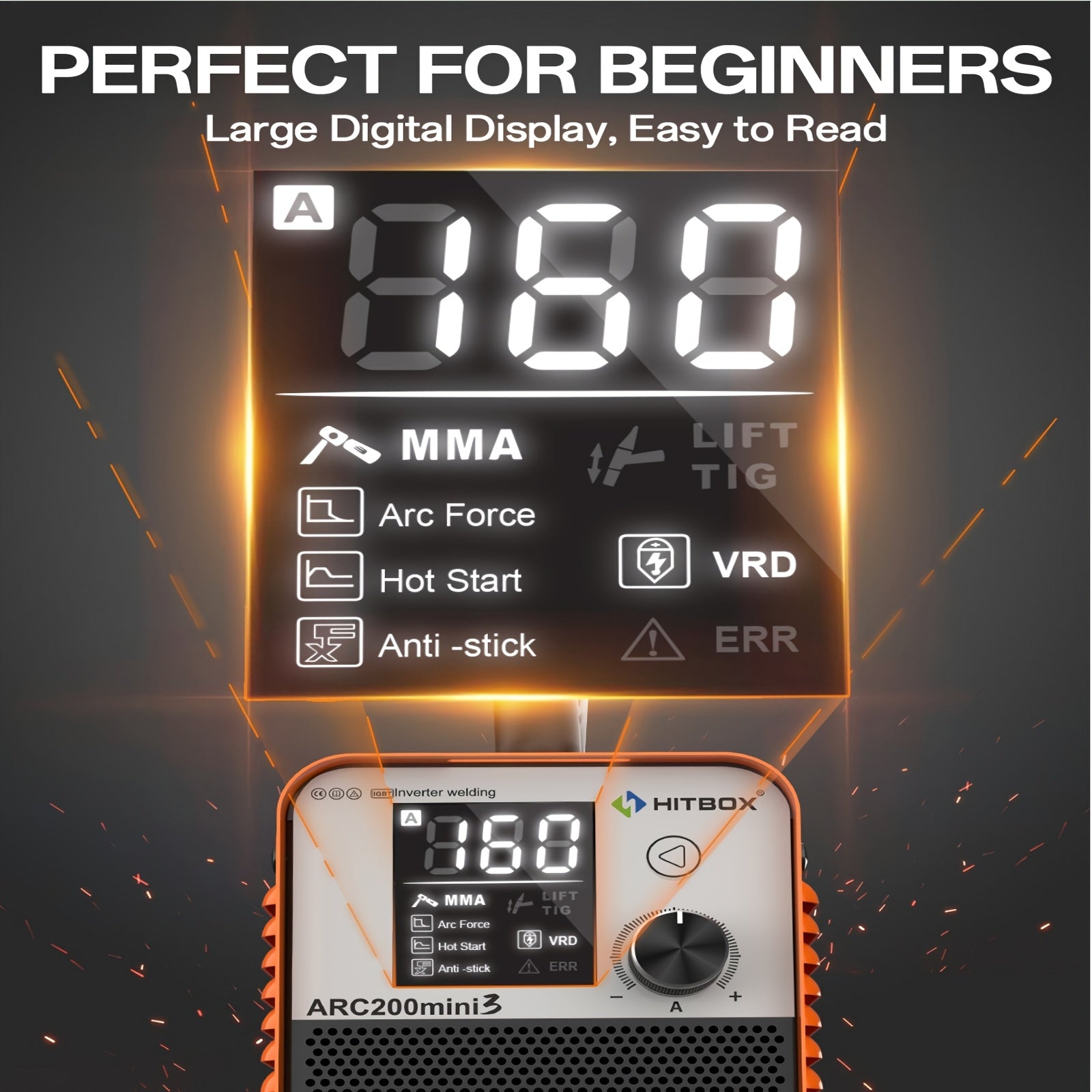 160A 2-in-1 Welding Machine | Smart Synergic ARC/Lift TIG Dual Mode with LED Display, 110V VRD Safety & HotStart Boost Efficiency for Professional/Industrial Use