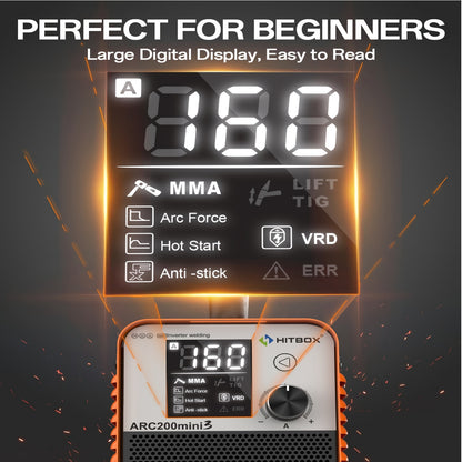 160A 2-in-1 ARC & Lift TIG Welding Machine with LED Display - Smart Synergic Dual Mode Welder, 110V VRD Safety & HotStart, Professional & Industrial Use Stick Welder