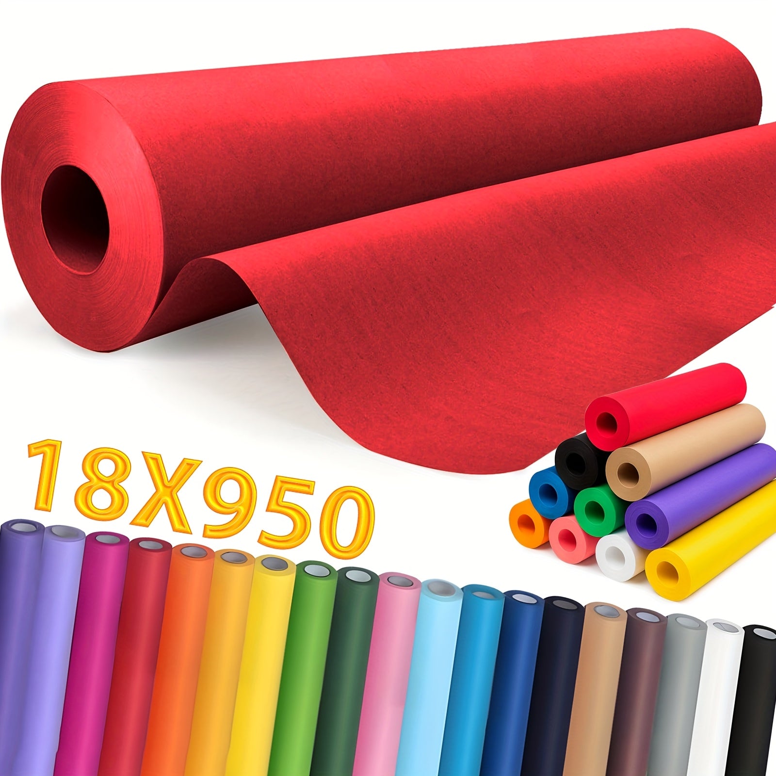 Kraft Wrapping Paper Roll Vibrant Colors – Multi-Use for Gift Wrapping, Art Projects, Table Runner, Bulletin Board, Bouquet Wrapping, Party Supplies & Shipping Packaging – Christmas Crafts