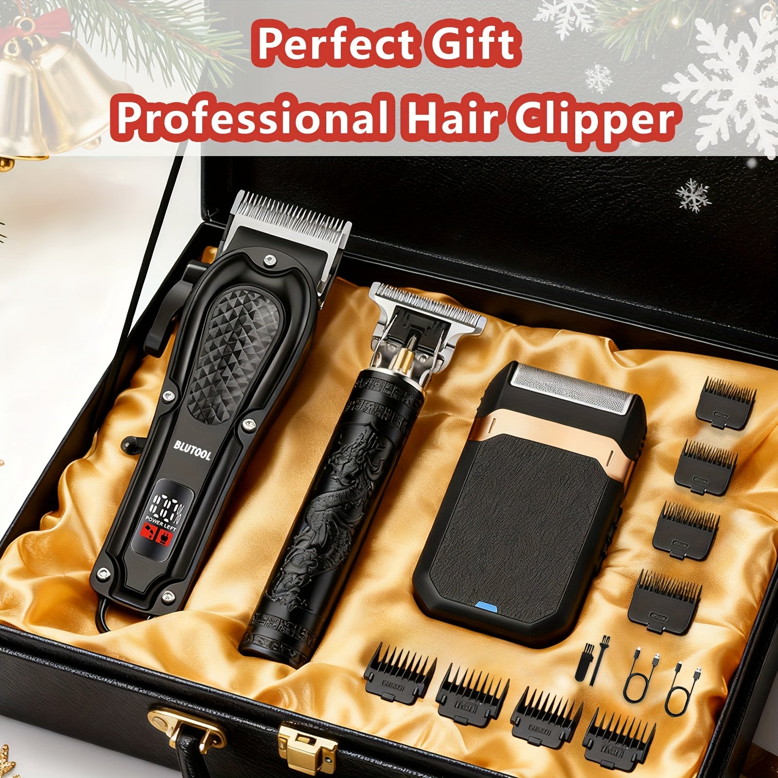 Men's Hair Clipper & Beard Trimmer Grooming Set USB Rechargeable with Digital Display, Electric Hair Cutting Kit 2-3 Piece – Father's Day & Holiday Gift for Men