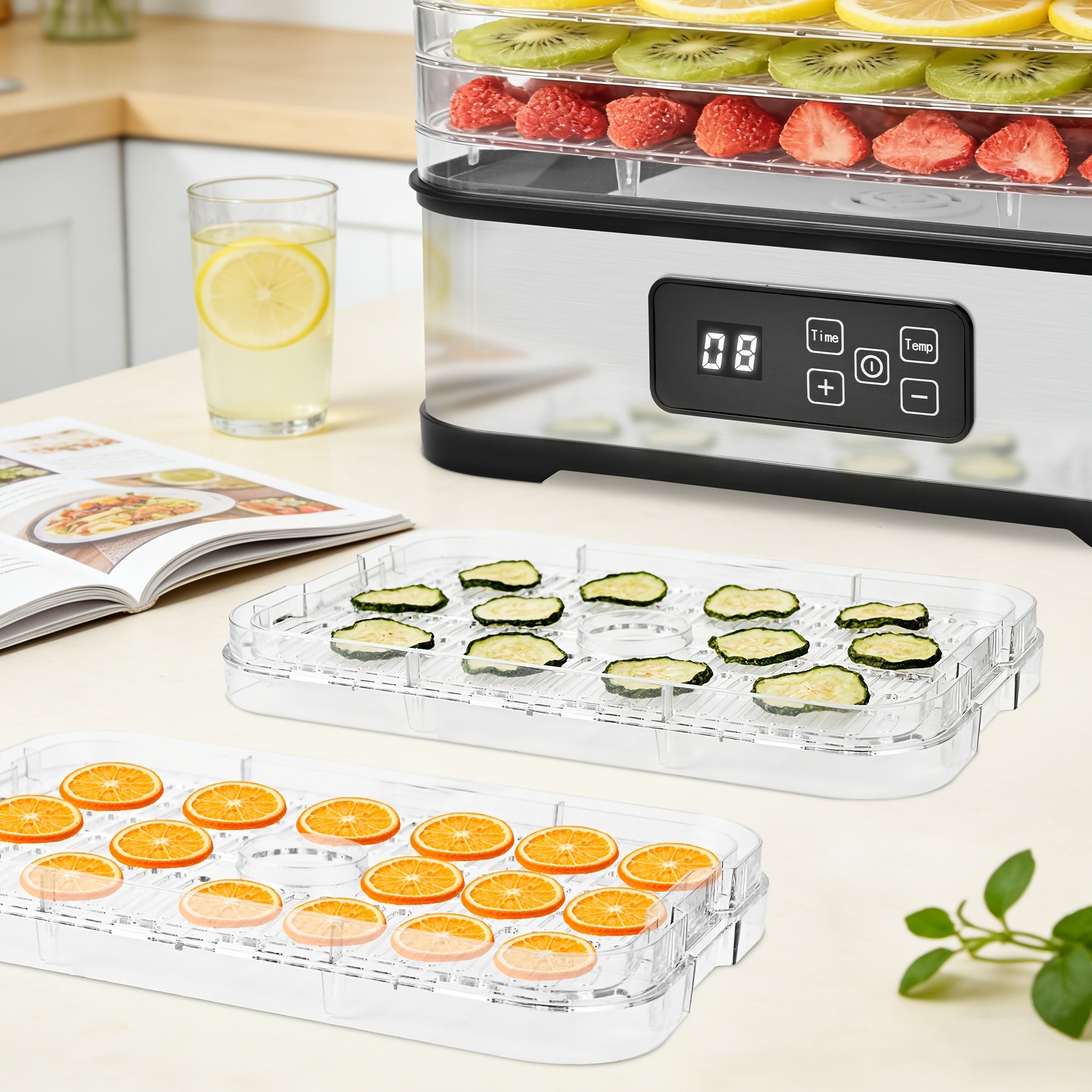 Upgrade5-Tray Food Dehydrator Machine with Digital Timer & Thermostat - for Jerky, Fruits, Herbs, Veggies, Yogurt, Pet Treats - Energy-Saving, Ultra-Quiet, Easy Clean with DishwasherSafe Trays - Perfect for Home Kitchen, Raw Diet, Camping, RV, Gifts