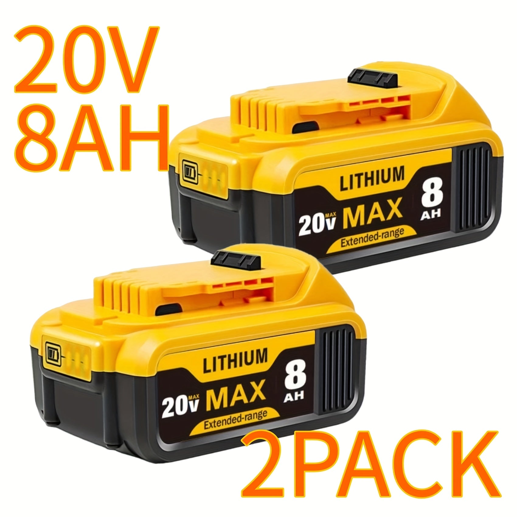 DCB200 DCB606 DCB609 Compatible 20V Max 8000mAh Replacement Battery – Fits DCB612 DCB201 DCB206 DCB207, Over-Current Over-Voltage Over-Temp Protection, 1/2-Pack for DW Cordless Power Tools | Canada