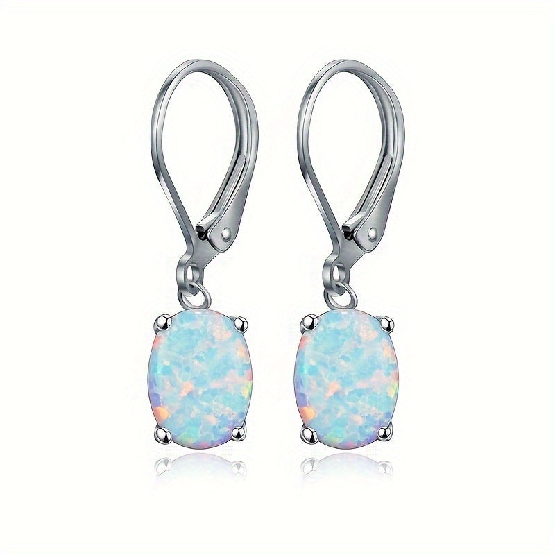 925 Sterling Silvery Opal Pendant Earrings - Daily Wear And Party Multi-color Options - Hypoallergenic, High-quality Fashionable Jewelry Gifts