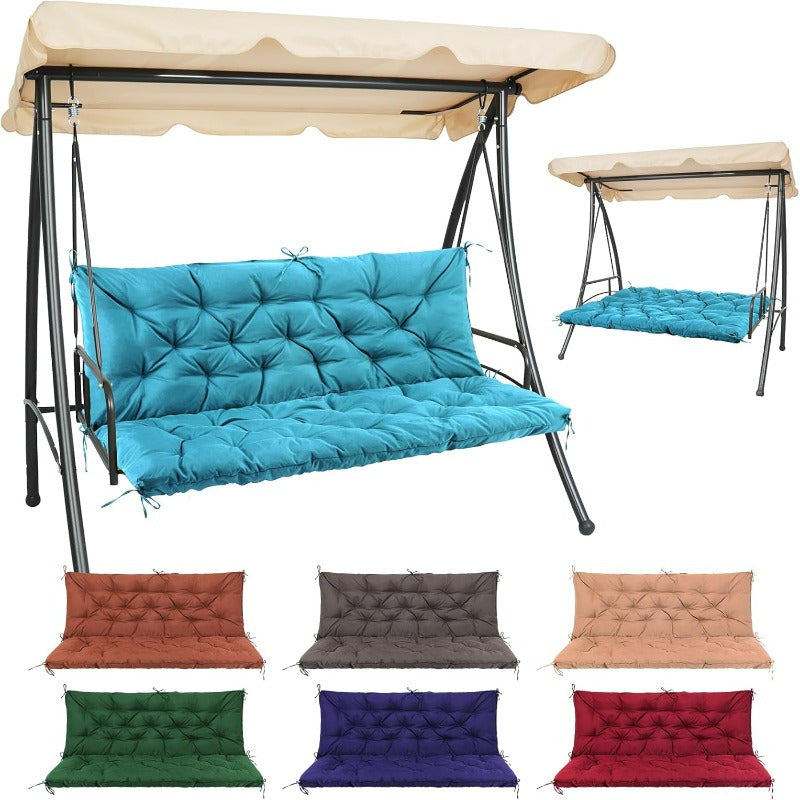 Outdoor Patio Swing Cushion 47x40 Inch 4 Inch Thick Waterproof - Fade-Resistant PP Cotton Bench Cushion with 8 Anti-Slip Straps for Porch Swing Garden Bench Lounge Chair Canada