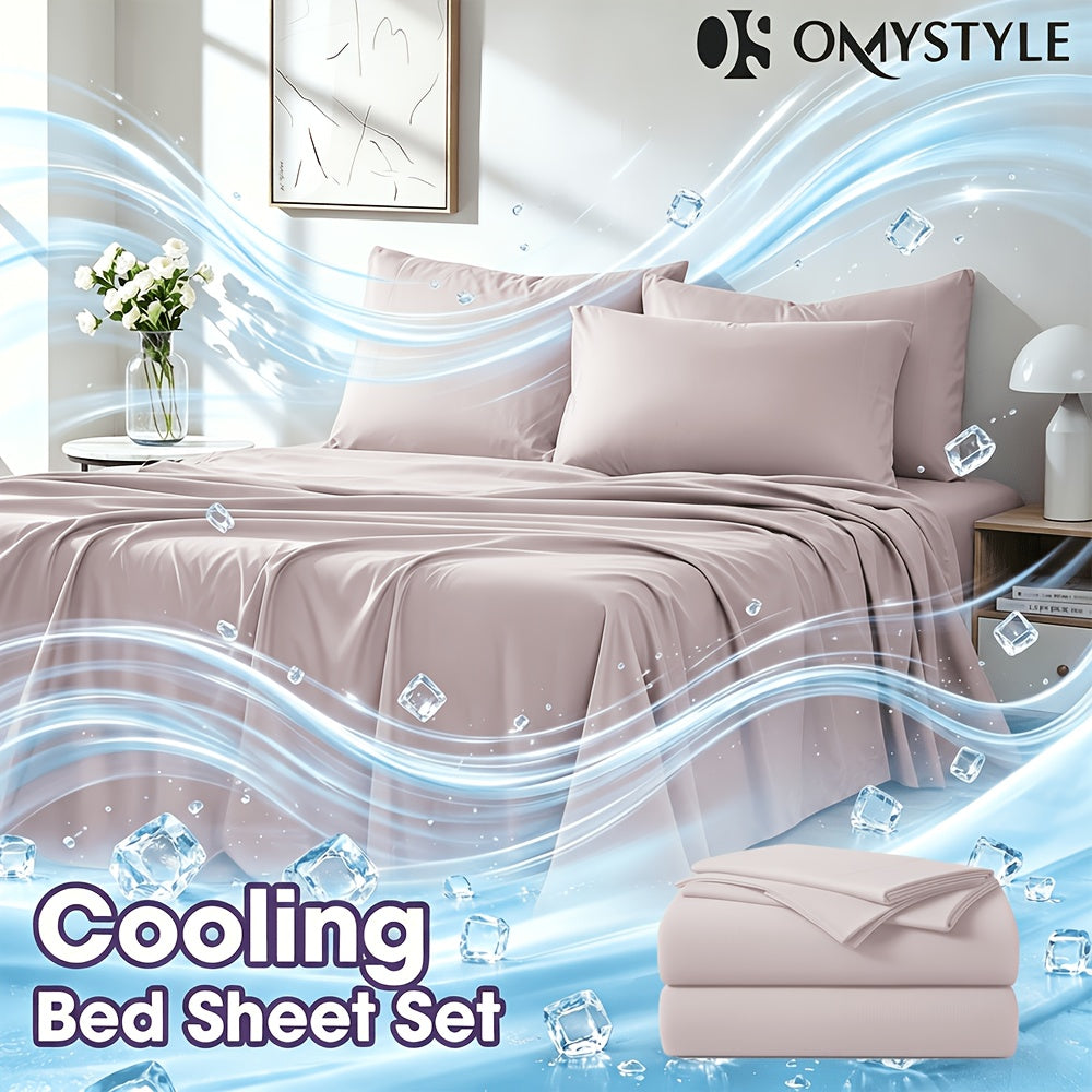 Ice Cooling Bed Sheet Set – Breathable Smooth Sheets for Hot Sleepers, Fitted Sheet Flat Sheet & Pillowcases, Twin Full Queen King, 10 Colours – ShopVora CA