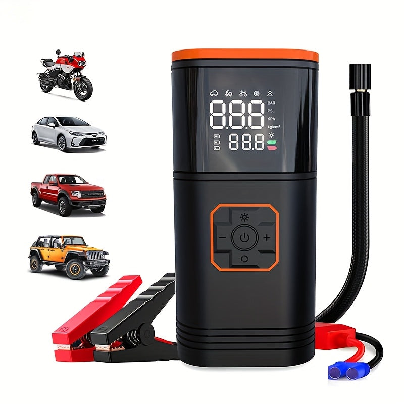 8-in-1 Portable Jump Starter with Air Compressor – 7000A, 150PSI, 12V