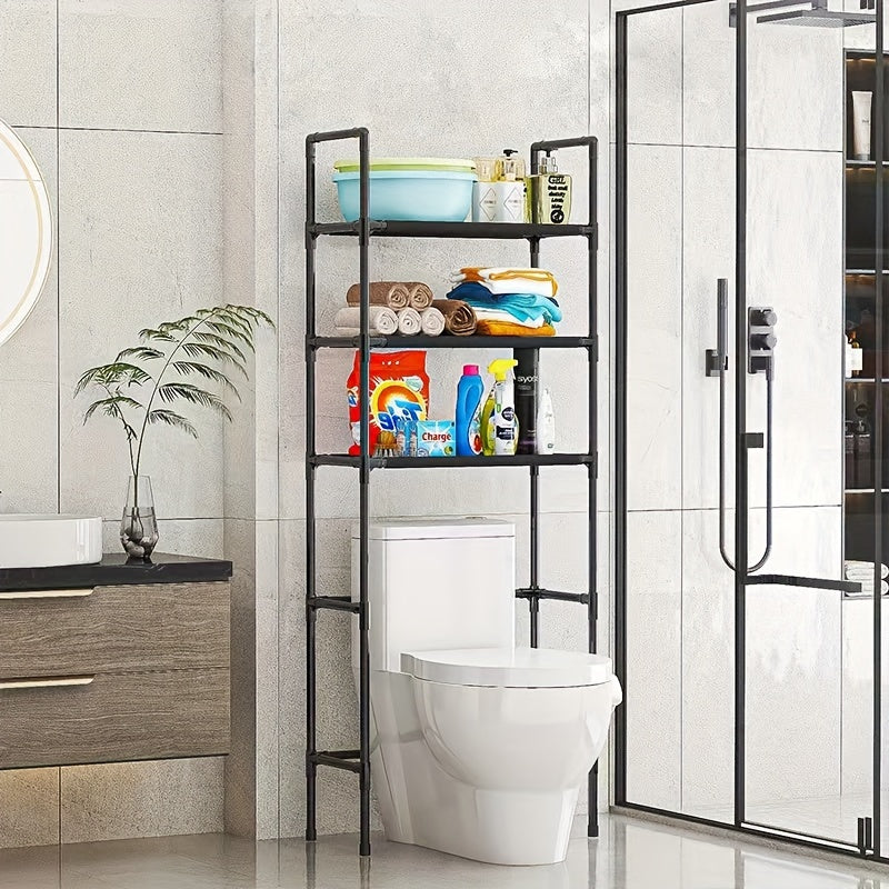 3-Tier Over Toilet Storage Rack – Space-Saving Multi-Layer Bathroom Organizer Shelf for Toilet, Washing Machine & Small Bathroom Storage Organization