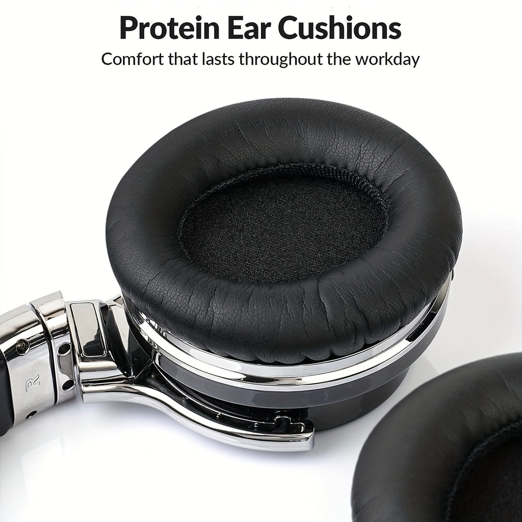 Active Noise Cancelling Headphones with Microphone Deep Bass Wireless Headphones Over Ear, Comfortable Earpads, 30 Hours Playtime