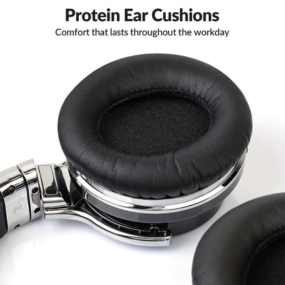 Active Noise Cancelling Headphones Wireless Over-Ear Bluetooth 5.2 with Microphone Deep Bass 30H Playtime Comfortable Earpads