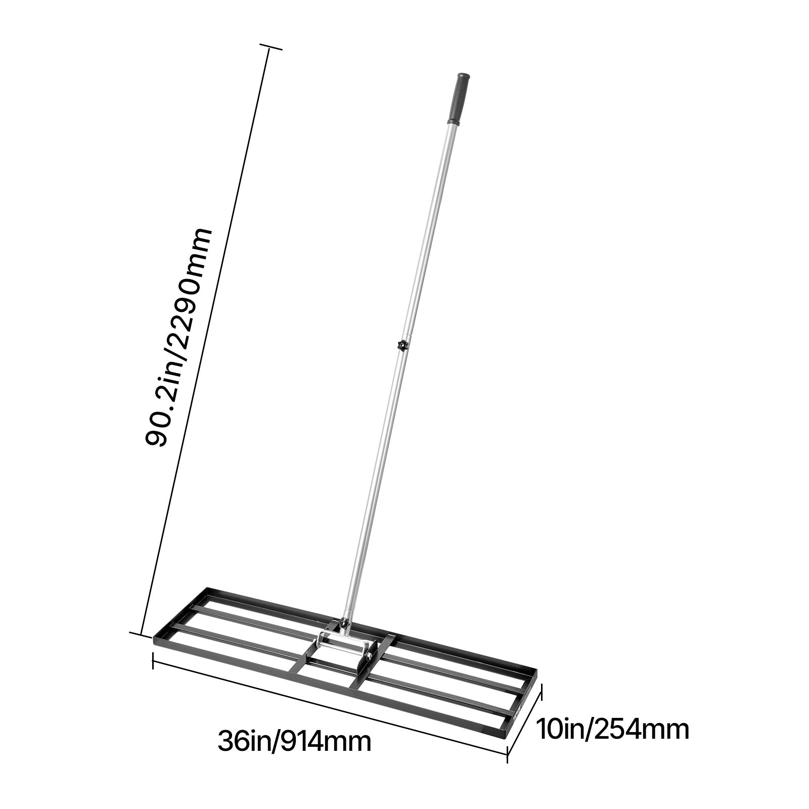 VEVOR 10x30/36/48in Lawn Leveling Rake 83.9 in Adjustable Handle for Yard Golf Court