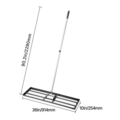 VEVOR Lawn Leveling Rake Q235 Carbon Steel – 10x30/36/48in Blade, 83.9in Adjustable Handle, 180° Rotating, 11.9 lbs, Leveling Tool for Yard Lawn Golf Course Farm Garden | Canada