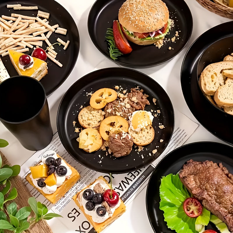 Wheat Straw Dinnerware Set 16/32pcs – Eco-Friendly Plates, Dessert Plates, Cereal Bowls & Cups for 4/8 People, Durable Shatterproof Outdoor Camping Tableware for Family Gatherings, Parties & Everyday Use, Multiple Colours