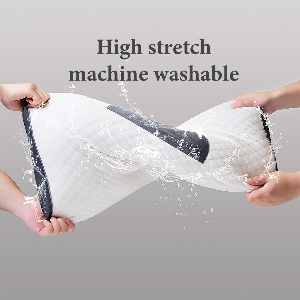 2pcs Massage Neck Pillows Adjustable Ergonomic Orthopedic Contour Support, High-Quality Pillow Core With Removable Zippered Cover, All-Season Sleeping Comfort, Neck And Shoulder Massager, Modern Pillow Design, Breathable Fabric