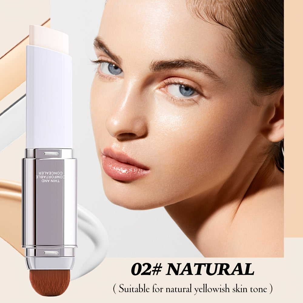 Double-Ended Concealer Foundation Stick – Thermal Colour-Adapting Formula, Flawless Coverage & Natural Finish – 2-in-1 Concealer & Foundation for All Skin Tones – Ivory, Natural & Beige