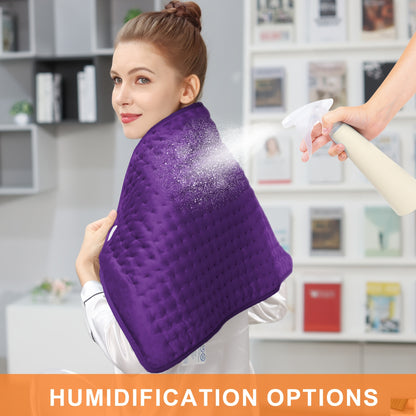 XXL Heating Pad with 6 Heat Levels – 24"x12" or 33"x17", Heats to 140°F, Auto Shut-Off, Machine Washable, Ultra-Soft Flannel for Back, Shoulder, Knee & Neck Pain Relief | ShopVora CA