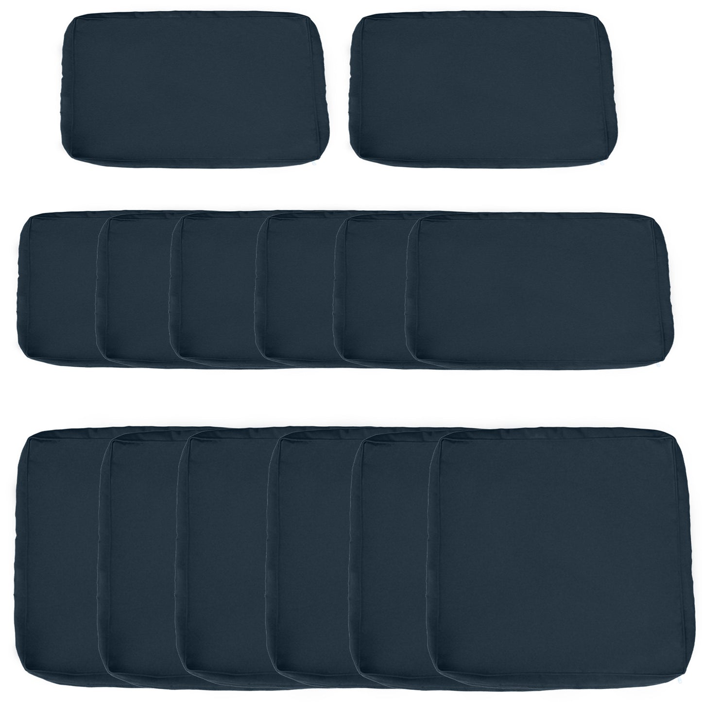 Outdoor Cushion Covers 14 Pcs Replacement for Rattan Sofa Set Polyester Waterproof Dustproof Machine Washable Zipper Closure Navy Blue - Patio Garden Furniture Covers, Canada