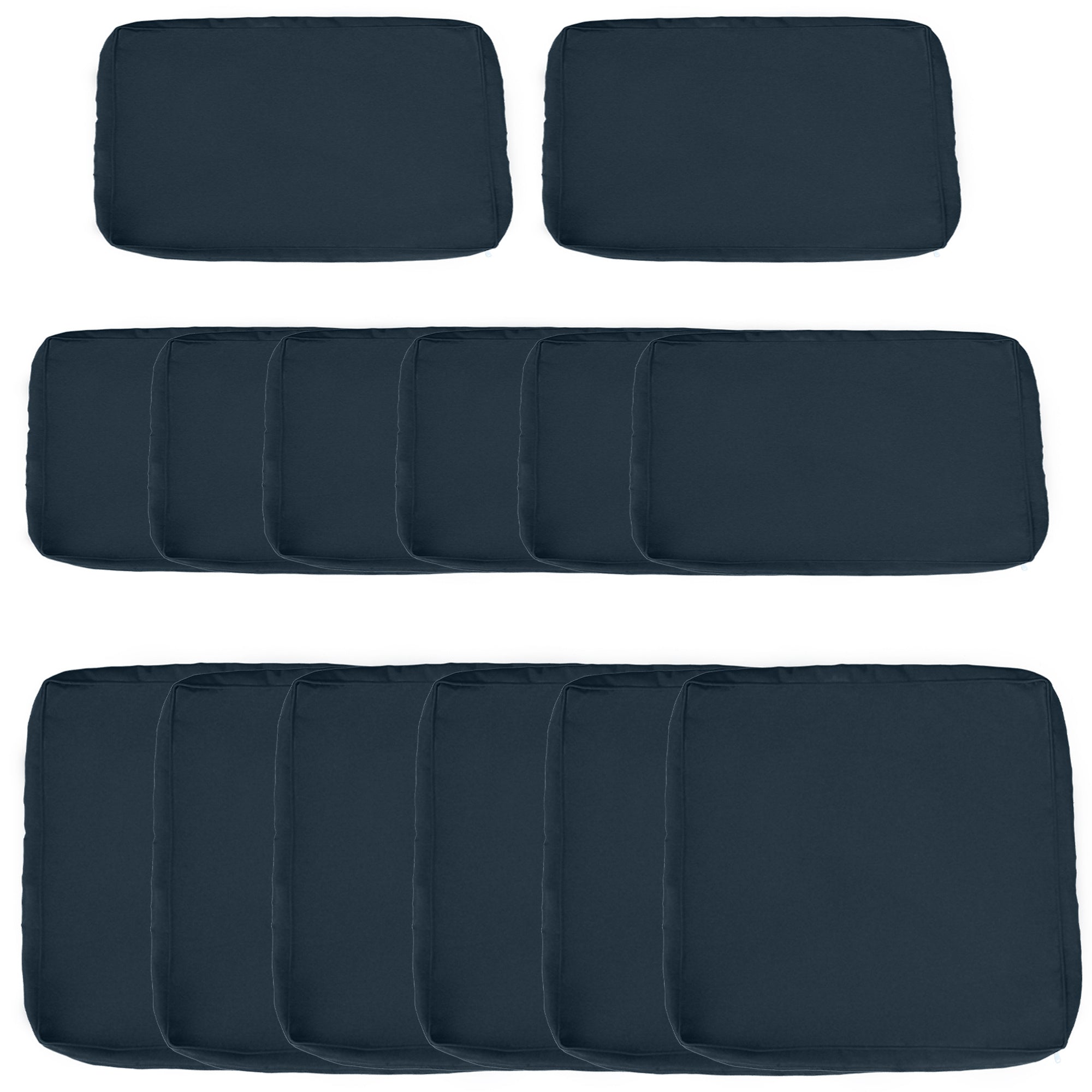 14Pcs Outdoor Cushion Covers, Patio Cushion Covers Replacement for Rattan Sofa Set - No Cushion Included, Navy Blue
