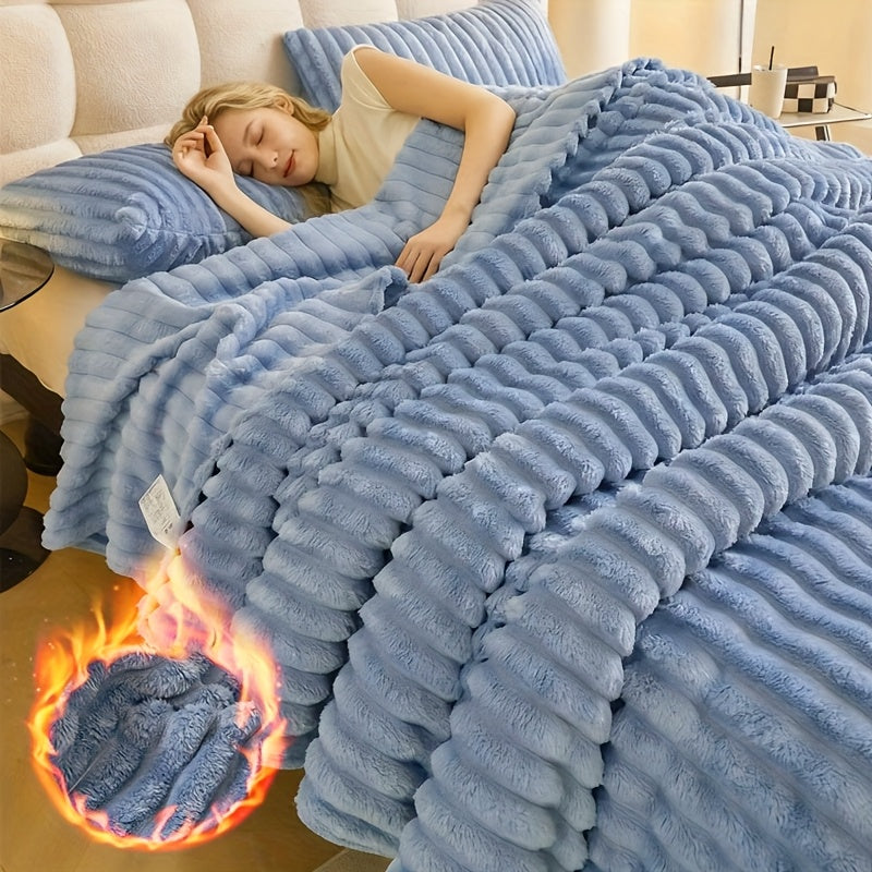 Extra Large Blanket 108 in X 90 in X 90 in Thickened Blanket Soft And Comfortable Faux Rabbit Hair Reversible Blanket Thermal Fleece Blanket Nap Blanket Air Conditioning Blanket Office Outdoor Camping Gift Blanket Perfect for All Seasons