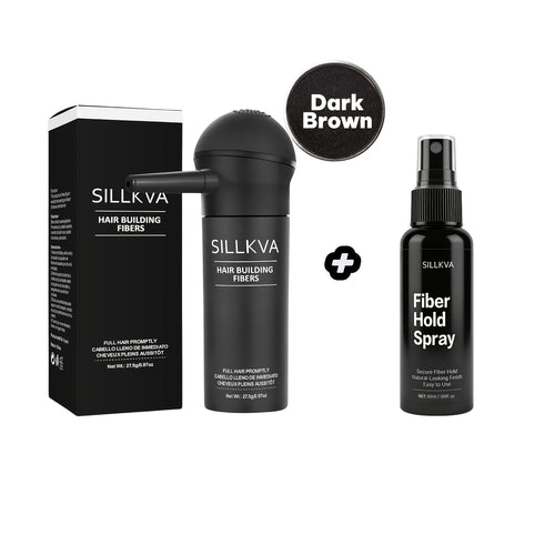 Volumizing Hair Fiber Powder with Applicator - SILLKVA Instant Volume & Natural Coverage for Thinning Hair, Precise Application, 0.97oz, Long-Lasting Hair Thickener for Men & Women