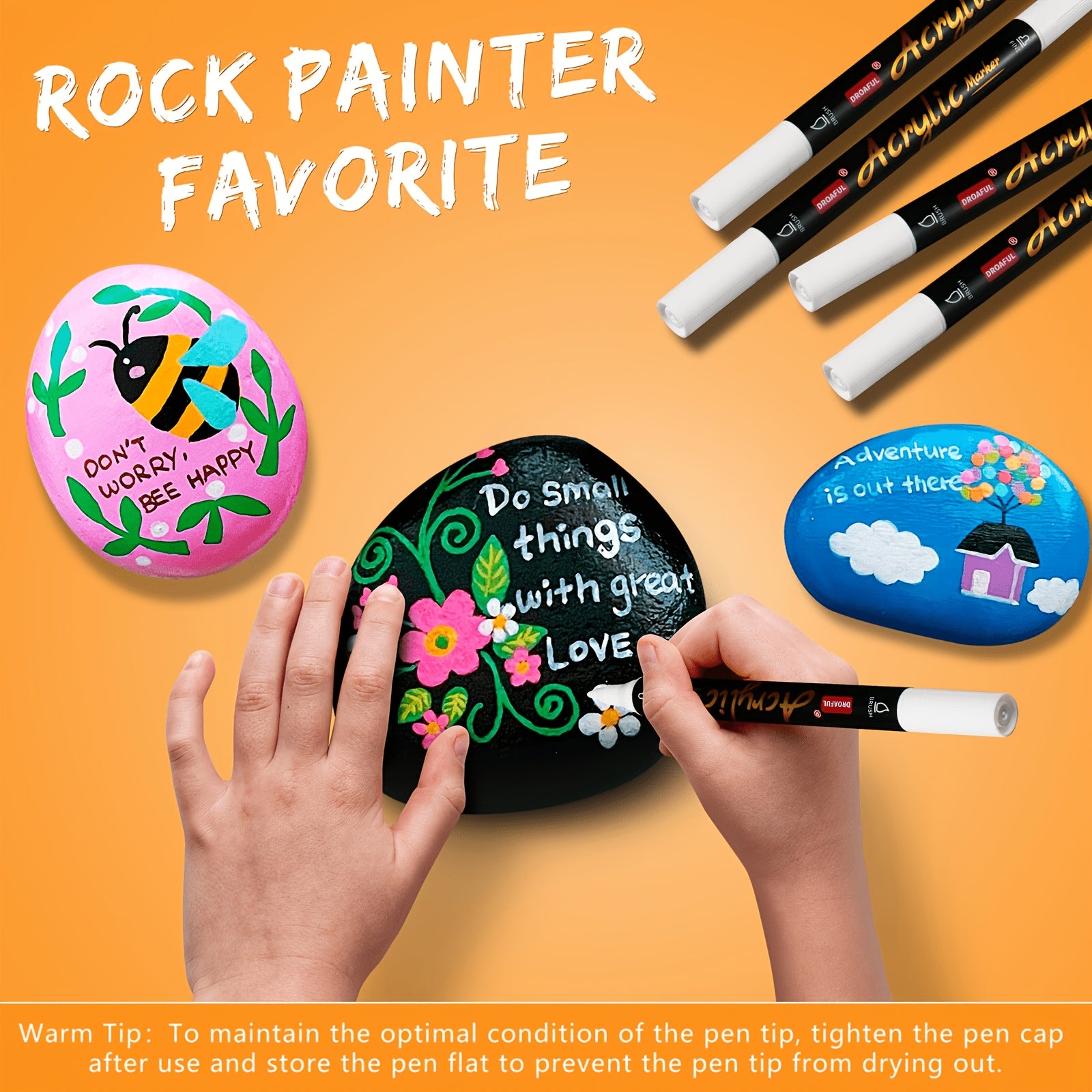 Acrylic Paint Pens Markers 20 to 72 Colors Dual Tip Waterproof - Premium Art Markers for Rock Painting, Fabric, Metal, Glass, Wood, Canvas & Ceramic, Non-Toxic Odourless Art & Craft Supplies