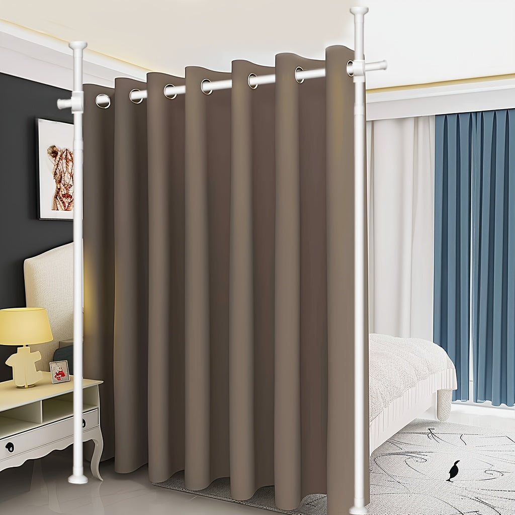 Tension Curtain Rod Floor to Ceiling No Drill – Adjustable Heavy Duty Freestanding Room Divider, 28-139" Wide 48-120" High, 55lb Capacity, Black & White | Canada