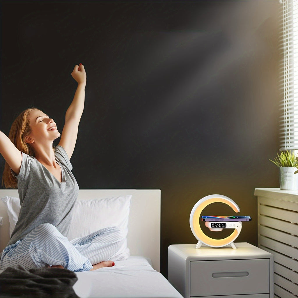 Sunrise Alarm Clock Wake-Up Light – RGB Rhythm Night Lamp with Built-in Speaker, Colour-Changing Ambiance & Sunrise Simulation | Bedroom Decor & Gift for Christmas, Halloween | ShopVora CA