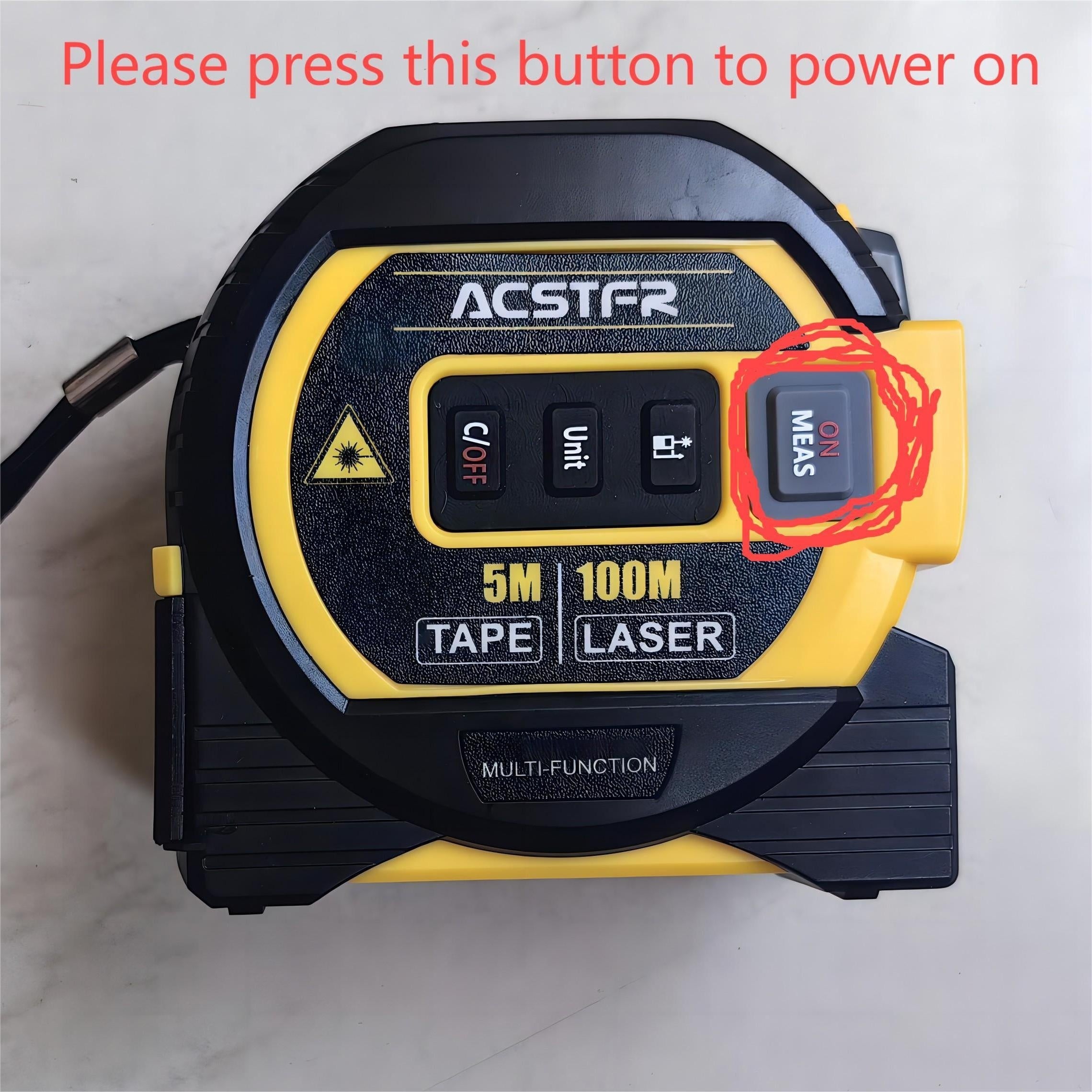 109yd 3in 1 Laser Measuring Tape with Battery