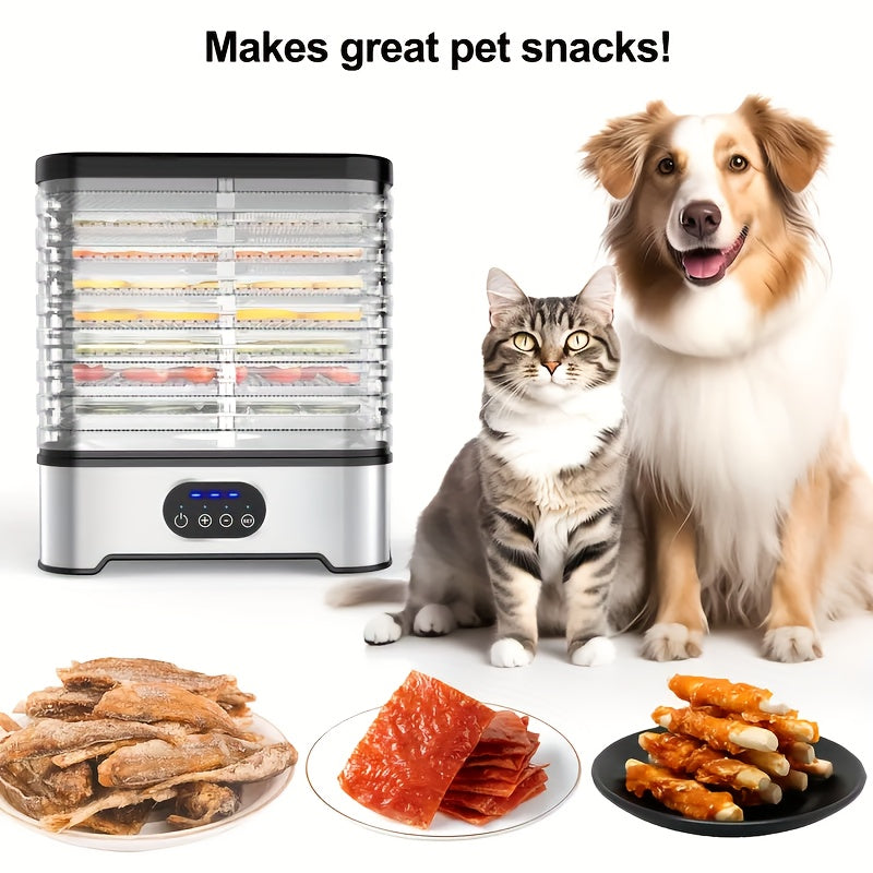 Stainless Steel Digital Food Dehydrator 5/8 Tray – Large Capacity, 72H Timer, Adjustable Temperature, Quiet Operation for Fruits, Jerky, Vegetables, Herbs & Pet Treats