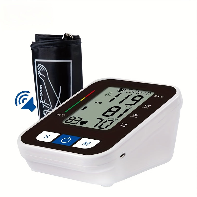 Upper Arm Blood Pressure Monitor with Voice Broadcast – 2-User 198 Memory, Backlit Display, USB & Battery, Pregnancy & Family Home BP Monitor Canada