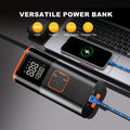 7000A Peak 12V Portable Emergency Jump Starter with Air Compressor, -C Fast, 12V Battery Charger, LED Light, Mobile Power Source, And Tire Inflator - 5-In-1 Multifunctional Emergency Power Unit, Plug Adapters, 24V/48V Input, 12V Output