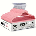 20/50pcs Velvet Hangers With 360° Rotating Hooks | Non-Slip Felt Coated, Space-Saving Organizer For Coats, Pants, Suits, Heavy-Duty Home Wardrobe Storage Solution