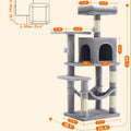 Cat Tree, Multi-Level Cat Condo with Scratching Posts, 44.1-Inch Cat Tower for Indoor Cats, Perches, Hammock And Cave