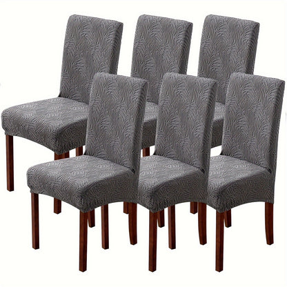 Waterproof Dining Chair Covers 4 or 6 Pack Stretch Jacquard Slipcovers - Removable Washable Chair Protector for Dining Room, Kitchen, Hotel & Restaurant