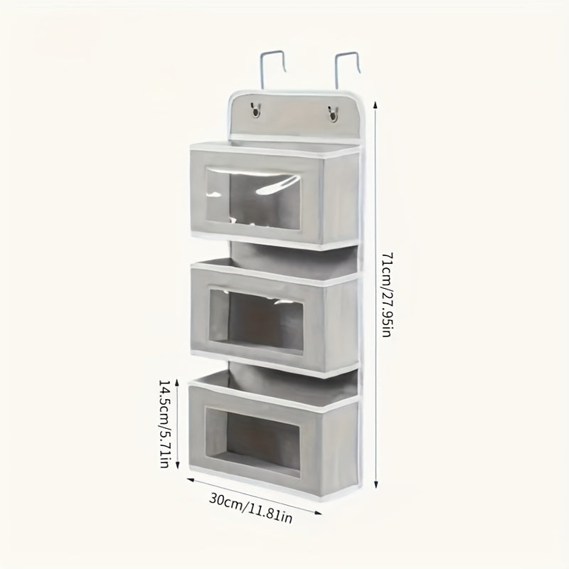 Over-The-Door Hanging Organizer 3 or 5-Tier Fabric Storage Rack with Large Pockets - Waterproof Multipurpose Door Organizer for Bedroom, Bathroom & Pantry, Great Christmas & Halloween Gift