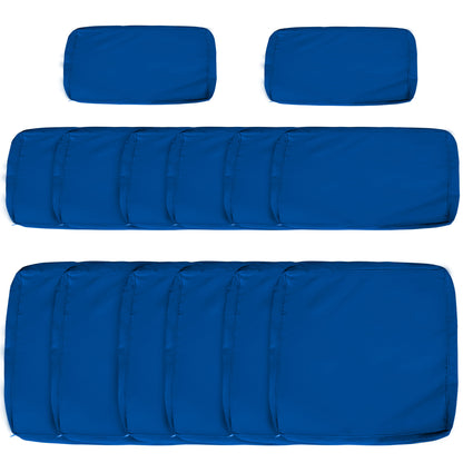 Outdoor Cushion Covers 14 Pcs Replacement for Rattan Sofa Set Polyester Waterproof Dustproof Machine Washable Zipper Closure Navy Blue - Patio Garden Furniture Covers, Canada