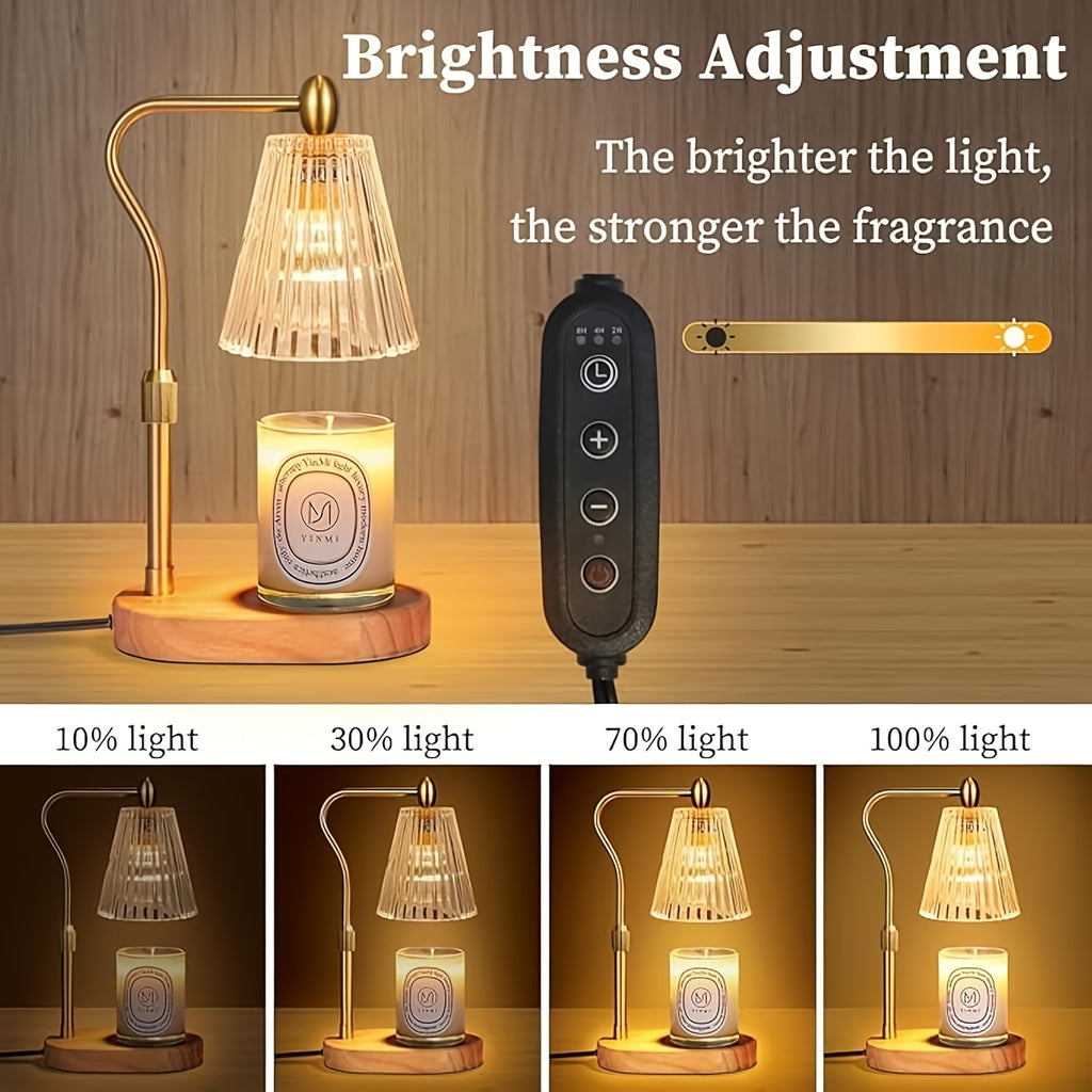 BANBERS Candle Warming Lamp with Timer Dimmer, Adjustable Height, Melting Lamp - Adjustable Height Glass Lamp, SUitable for New Home Bedroom, Scented Jar for Retro Home Decoration, A Gift for Women