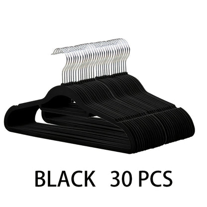 Premium Velvet Hangers Non-Slip Notched Design – Space-Saving Sturdy Coat Hangers for Closet Organization, Suits, Pants & Coats, 30 / 50 / 100 Pack, Black or Grey