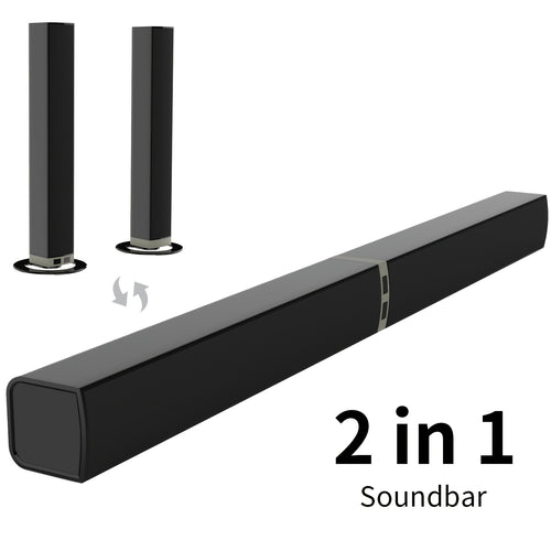 2-in-1 TV Soundbar with Subwoofer – Wireless Surround Sound Bar for Smart TV, DSP Technology, ARC/Optical/AUX Connection, Infrared Remote Control, Home Theatre Audio System