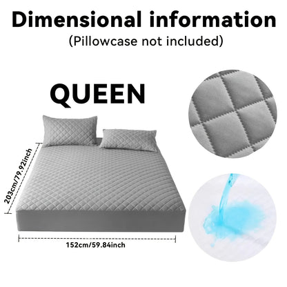 Waterproof Mattress Protector Set 2/3pcs, Thick Deep Pocket 9-15" Fitted Sheet & Pillowcase, Soft All-Season Bedding, Machine Washable – Twin Full Queen King, Multiple Colours