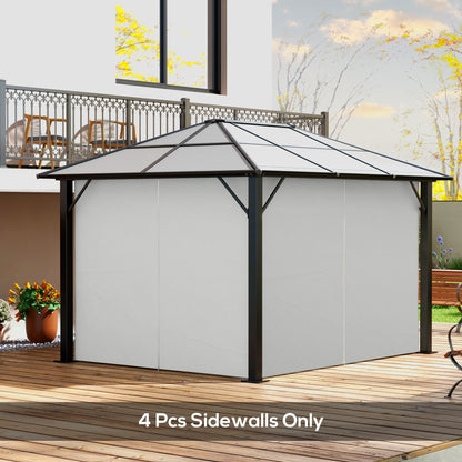 Gazebo Privacy Curtains 4-Panel with Zipper – Replacement Side Panels for 10’x12’ Gazebo or Pergola, Durable Polyester Fabric, Hooks & C-Rings Included, Wind & Sun Protection – Brown