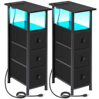 Black-3 Drawers and LED :2 PCS