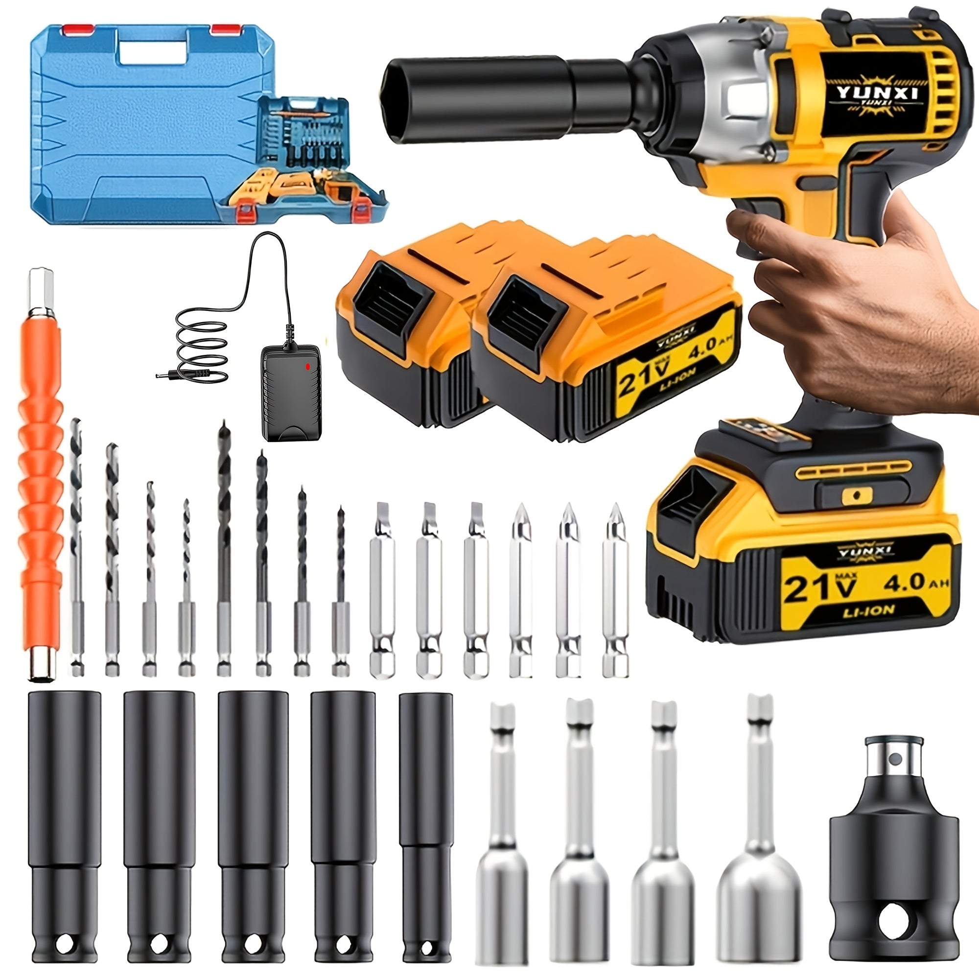21V Brushless Cordless Impact Wrench with Lithium Battery & Quick Charger – High-Torque Brushless Motor for Home, Auto & DIY Repair, Multiple Bundle Options | Canada