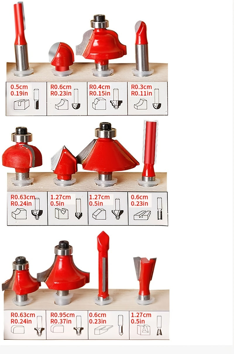 Woodworking Router, Compact Woodworking Edge Trimming Router Tool Milling Cutter Set Suitable for Chamfering Or Digging Holes in Woodworking And Fine Woodworking