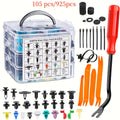 925/105pcs Car Decoration Clamp Set With Removal Tool - 26 Sizes Universal Car Body Rivets, Fasteners, And Clips For Bumpers, Doors, And Fenders - Car Plastic Rivet Kit With Fastener Removal Tool