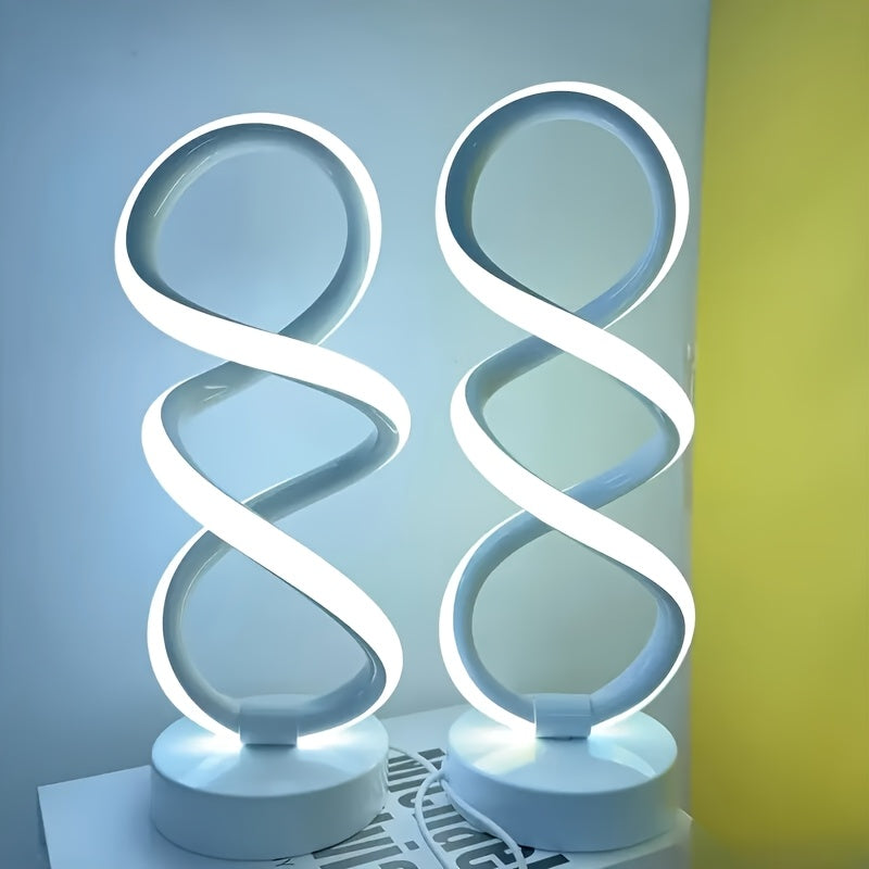 Spiral LED Table Lamp Dimmable – Modern Push Button Desk Light 10 Brightness Levels Metal Base, Bedside Lamp for Bedroom Living Room & Office, Birthday Christmas Valentine Gift, Canada