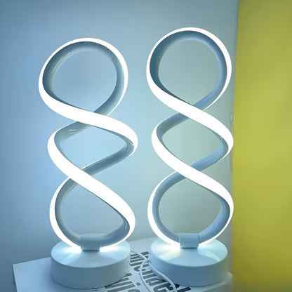 Spiral LED Table Lamp Dimmable – Modern Push Button Desk Light 10 Brightness Levels Metal Base, Bedside Lamp for Bedroom Living Room & Office, Birthday Christmas Valentine Gift, Canada